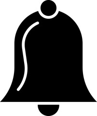 Poster - Flat style black bell icon on white background.