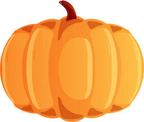 Sticker - Isolated pumpkin icon in orange color.