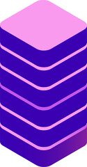 Sticker - Isometric icon of purple building.