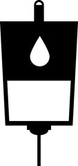 Poster - Blood transfusion icon in b&w color.