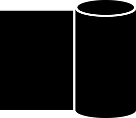 Canvas Print - Flat style bandage roll icon in black color.