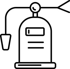 Sticker - Fire extinguisher in black line art illustration.