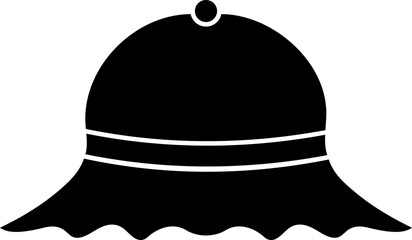 Sticker - B&W hat icon in flat style.