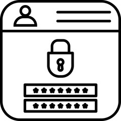 Sticker - Black line art login sign or symbol.