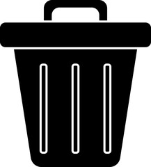 Canvas Print - Dustbin icon or symbol in b&w color.