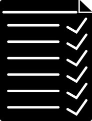 Poster - Black and white checklist icon in flat style. 