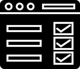 Poster - Flat style evaluation icon in b&w color.