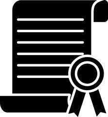 Poster - Black and white certificate icon.  