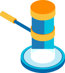 Sticker - Judge gavel icon or symbol in 3d.