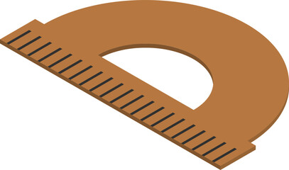 Wall Mural - Brown protractor icon or symbol.