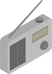 Canvas Print - Isometric illustration of a Radio icon.