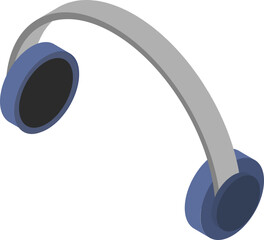 Poster - Isometric illustration of headphone icon.