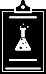 Sticker - Laboratory report icon in b&w color.