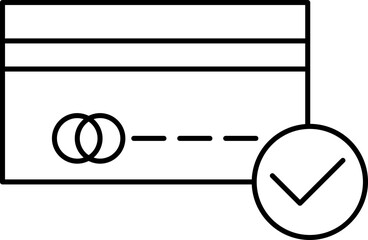 Sticker - Icon of credit card with check sign.