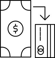 Wall Mural - Icon of credit card with note in line art.