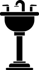 Poster - Isolated sink icon in black color.