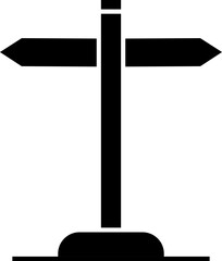 Sticker - Blank direction signboard icon in black color.