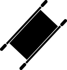 Poster - Isolated icon of stretcher in b&w color.