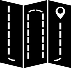 Sticker - B&W map navigation icon in flat style.