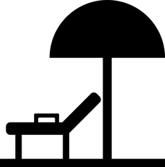 Poster - Hammock or sunbed icon in black color.