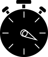 Sticker - Flat style glyph icon of stopwatch.