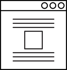 Canvas Print - Line art web page icon in flat style.