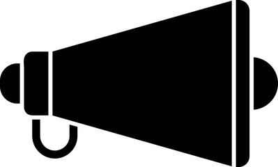 Poster - Isolated megaphone icon in b&w color.