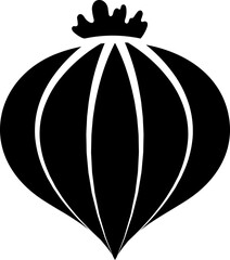 Canvas Print - B&W onion icon in flat style.