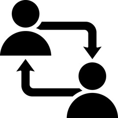 Poster - User transfer or exchange glyph icon in flat style.