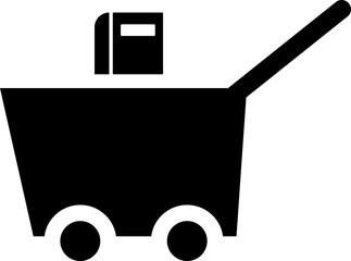 Canvas Print - Shopping book cart icon in b&w color.