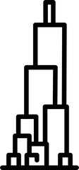 Sticker - Flat style skyscrapers icon or symbol.