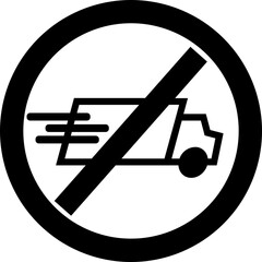 Sticker - No truck or no parking icon in B&W color.