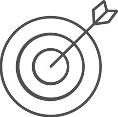 Sticker - Illustration of bullseye icon in line art.