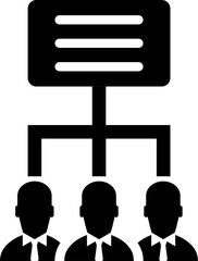 Poster - Hierarchical structure icon in B&W color.