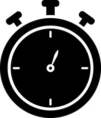 Wall Mural - Alarm clock icon in b&w color.