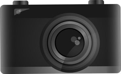 Wall Mural - Realistic digital camera in black color.