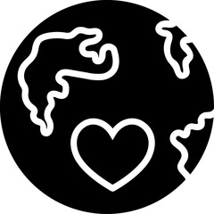 Poster - International charity or love earth icon.