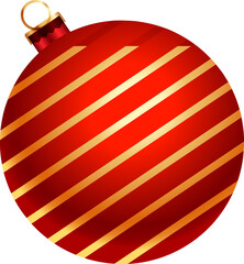 Canvas Print - Red and golden bauble in strip design.