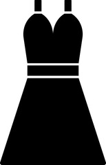 Canvas Print - Female dress icon in black color.