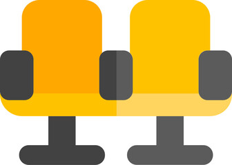 Sticker - Seats icon in yellow and black color.