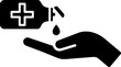 Washing hand icon in b&w color.