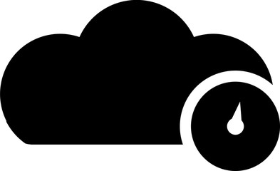 Canvas Print - Flat style cloud network speed icon.