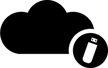 Wall Mural - Cloud storage data drive icon or symbol.