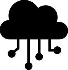 Wall Mural - Cloud computing icon in black color.