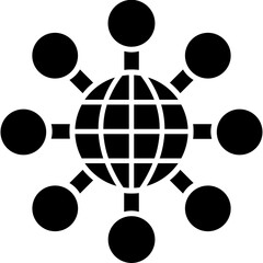 Poster - Global networking or social networking icon. 