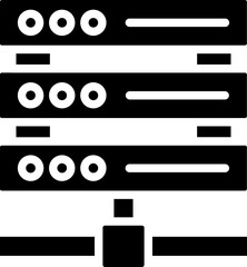 Sticker - Server icon or symbol in b&w color.