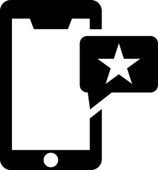 Poster - Rating message from smartphone icon or symbol.