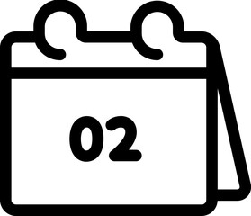 Sticker - Two date calendar icon in thin line art.