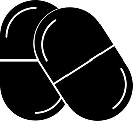 Poster - Illustration of capsules icon in flat style.