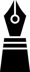 Sticker - B&W illustration of fountain pen glyph icon.